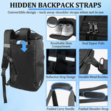 ORKELS 29L 3-in-1 Gym Bag Backpack – Waterproof Sports Duffle with Shoe & Wet Pocket for Travel and Fitness (Black)