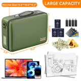 DOCSAFE Fireproof Hard-Shell Document Box with Lock – Portable File Organizer for Home, Office & Travel (Green)