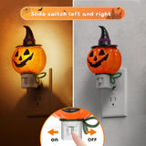 Pumpkin Witch Hat Plug-In Night Light – UL-Certified 0.8W Amber Glow with 360° Rotatable Plug & Replaceable E12 Bulb (Halloween Indoor Décor)