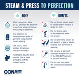 Conair ExtremeSteam White & Blue Dual Heat Handheld Garment Steamer 1200W Professional Fabric Steam System