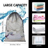 Berlune Large Mesh Laundry Bags 30-Pack (24 x 36 in) – Heavy-Duty Drawstring Wash Bags for Commercial & Bulk Use (Black)