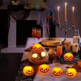 6 Pack Halloween Pumpkin Flameless Candles Battery Operated LED Tealight Candles for Home Room Decorations, Light Up Halloween Decorations Indoor for Table Party Office Fireplace halloween Gifts