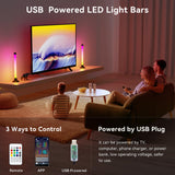 LotusLamp RGBW TV LED Light Bars with Audio Sync, 64+ Dynamic Modes & App Control – White + Black