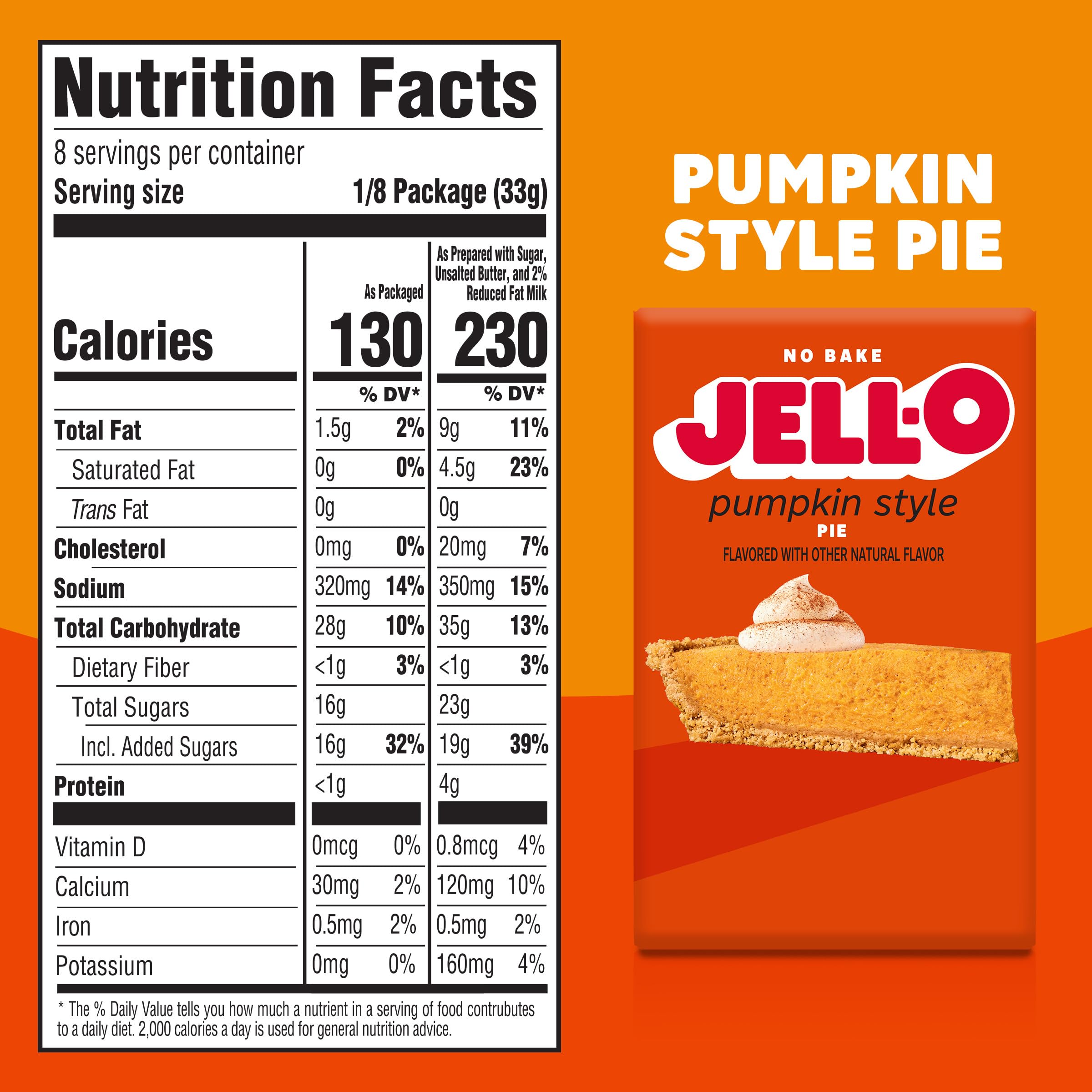 JELL-O Pumpkin Spice Instant Pudding & Pie Filling – 3.4 oz Box – Limited Edition Fall Dessert Mix