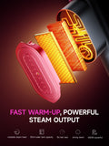 DRFLASH Rose Red 2-in-1 Professional Handheld Garment Steamer 1200W Foldable Travel Steam Iron with 7 Fabric Modes