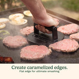 Cast Iron Smash Burger Press 6.5” – Heavy-Duty Crispy Crust Hamburger Smasher Tool
