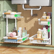 Kitstorack 2-Pack Under-Sink Pull-Out Organizer – Adjustable Height 2-Tier Sliding Cabinet Storage
