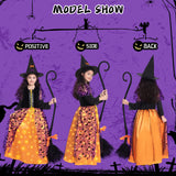 Purple Light-Up Witch Costume for Girls with Hat & Broom – LED Halloween Cosplay Outfit