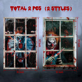 Clown-Themed Halloween Curtains – 2PCS Creepy Window Decorations for Haunted House & Party Décor