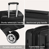 24-Inch Black Expandable Hardshell Checked Suitcase with TSA Lock