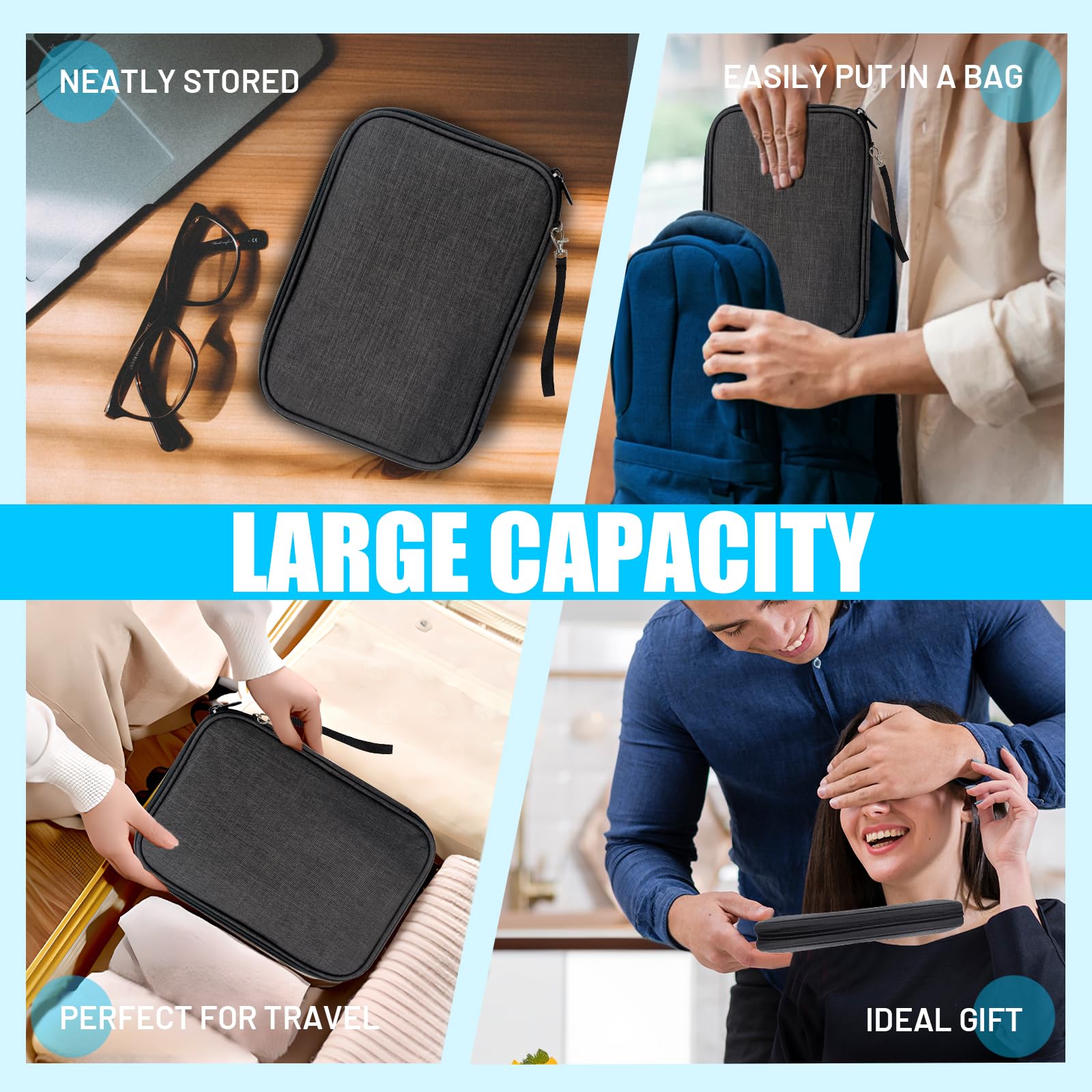 Travel Cable Organizer Pouch – Portable Tech Accessories Storage Case for Chargers & Gadgets