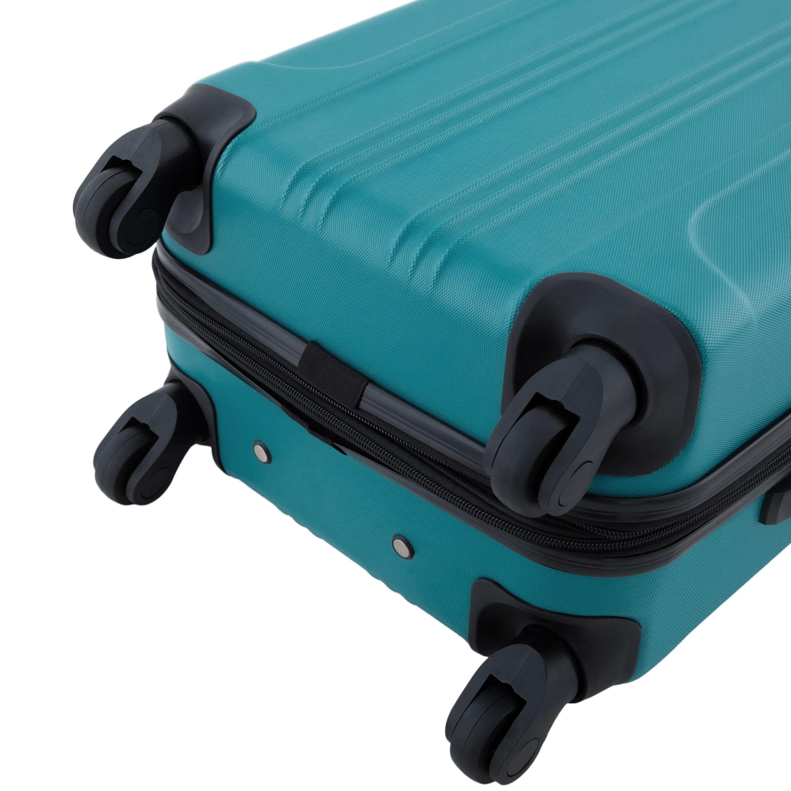 Travelers Club Chicago Hardside Expandable Carry-On Luggage 20”, 360° Spinner Wheels Cabin Suitcase (Teal)