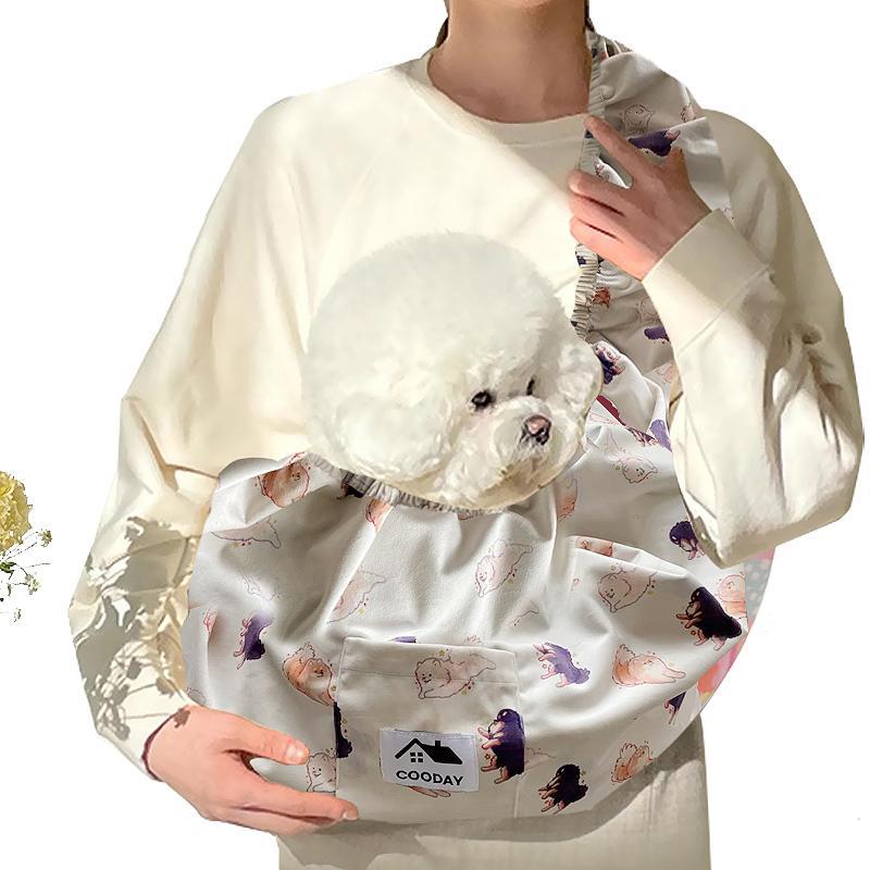 Hands-Free Pet Cuddle Carrier Sling – Reversible Comfort for Small & Medium Pets, Pocket Included, Everyday Cozy