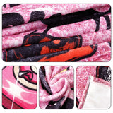 Halloween Pink Ghost Throw Blanket – 60"x60" Soft Flannel Horror Blanket for Couch, Bed & Travel