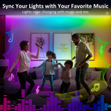 RGB Under Cabinet Lights with App & 40-Key Remote – 16 Million Colors, Music Sync & Dimmable White (Multicolor)