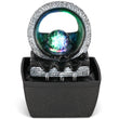 LED Rolling Ball Tabletop Water Fountain – Adjustable 3-Level Indoor Zen Decor (Painted Resin)