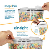 Large Airtight Rice Storage Containers Set – 4 Square 5.3L Pantry Canisters with Measuring Scoops & Labels