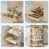 Lovmor Extra-Wide Single Pull-Out Cabinet Organizer with Soft-Close – Solid Wood Base Shelf Storage