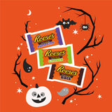 REESE’S Assorted Milk Chocolate Peanut Butter Shapes – Snack Size Halloween Candy, 14.4 oz Bag