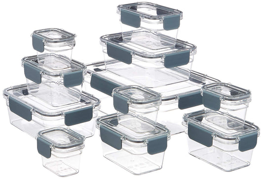 Amazon Basics Airtight Food Storage Containers – 22 Piece Tritan Plastic Set with Locking Lids