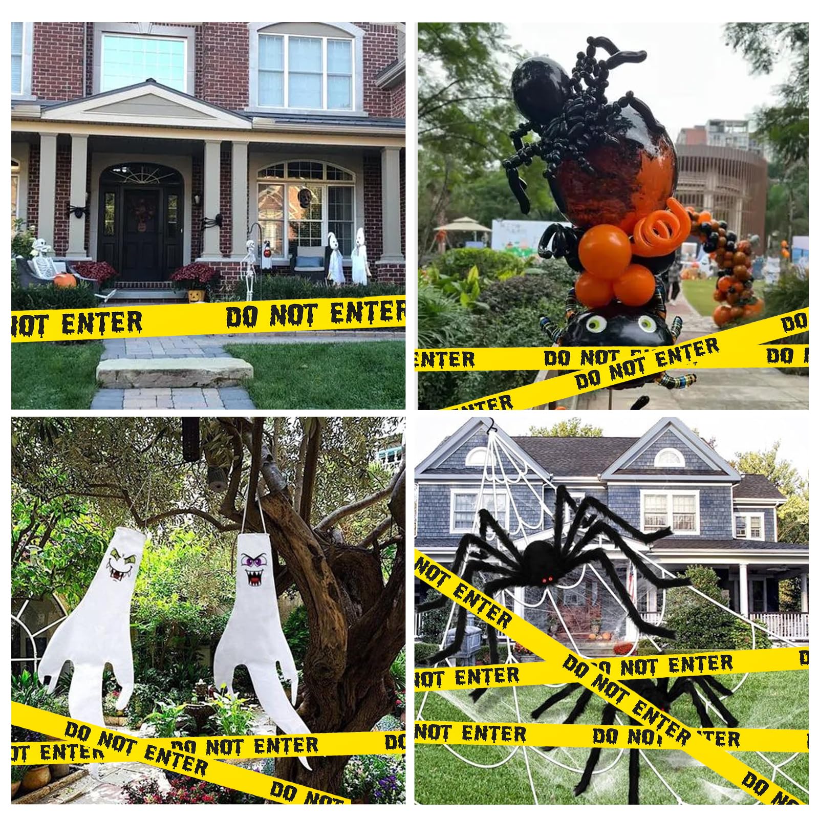 Halloween Caution Tape – 82ft “Caution” & “Do Not Enter” Yellow Roll for Haunted House & Party Decor