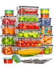 Airtight Food Storage Containers Set – 40 Piece Stackable Meal Prep Containers with Lids, Labels & Marker
