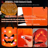 Light Up Halloween Trick-or-Treat Bag – LED Ghost Candy Bucket (Reusable, Orange, 2025 Edition)