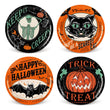 Halloween Vintage Plates – 40 Pcs Disposable 9" Paper Plates with Pumpkin, Cat, Bat & Skeleton Designs for Spooky Parties