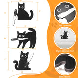 Black Cat Wooden Halloween Decorations – 3-Piece Set of Spooky-Cute Cat Figures for Indoor Home Décor (DRZS0090)