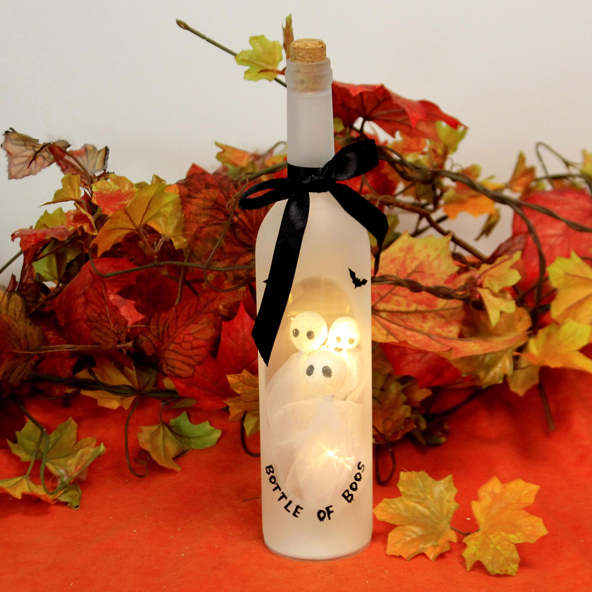 Roman Inc Light-Up Halloween Bottle – 13" White LED Decorative Bottle with Soft Glow & On/Off Switch