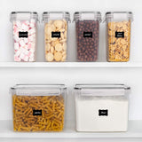 6-Piece Airtight Pantry Food Storage Container Set – Mixed Sizes BPA-Free Canisters with Labels