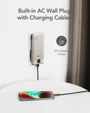 VEGER 10000mAh Portable Power Bank with Built-In Cables & AC Plug – Ultra Slim Fast Charging Travel Charger