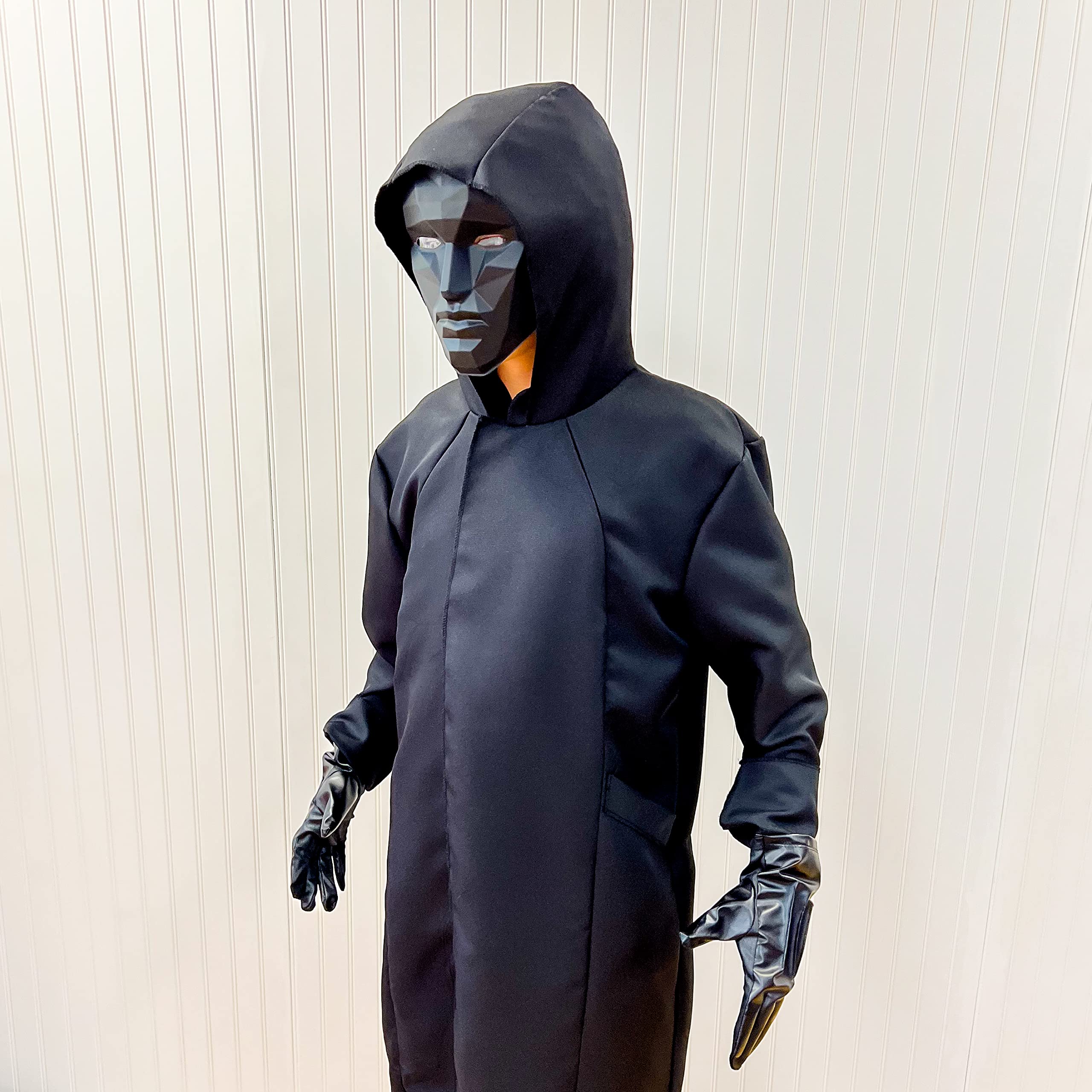 Squid Game Front Man Costume – Official Netflix Inspired Outfit with Jacket, Gloves & Geometric Mask