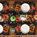 Black Halloween Dining Placemats – Set of 4 Stylish 100% Polyester Table Mats by Artoid Mode (18x12”)