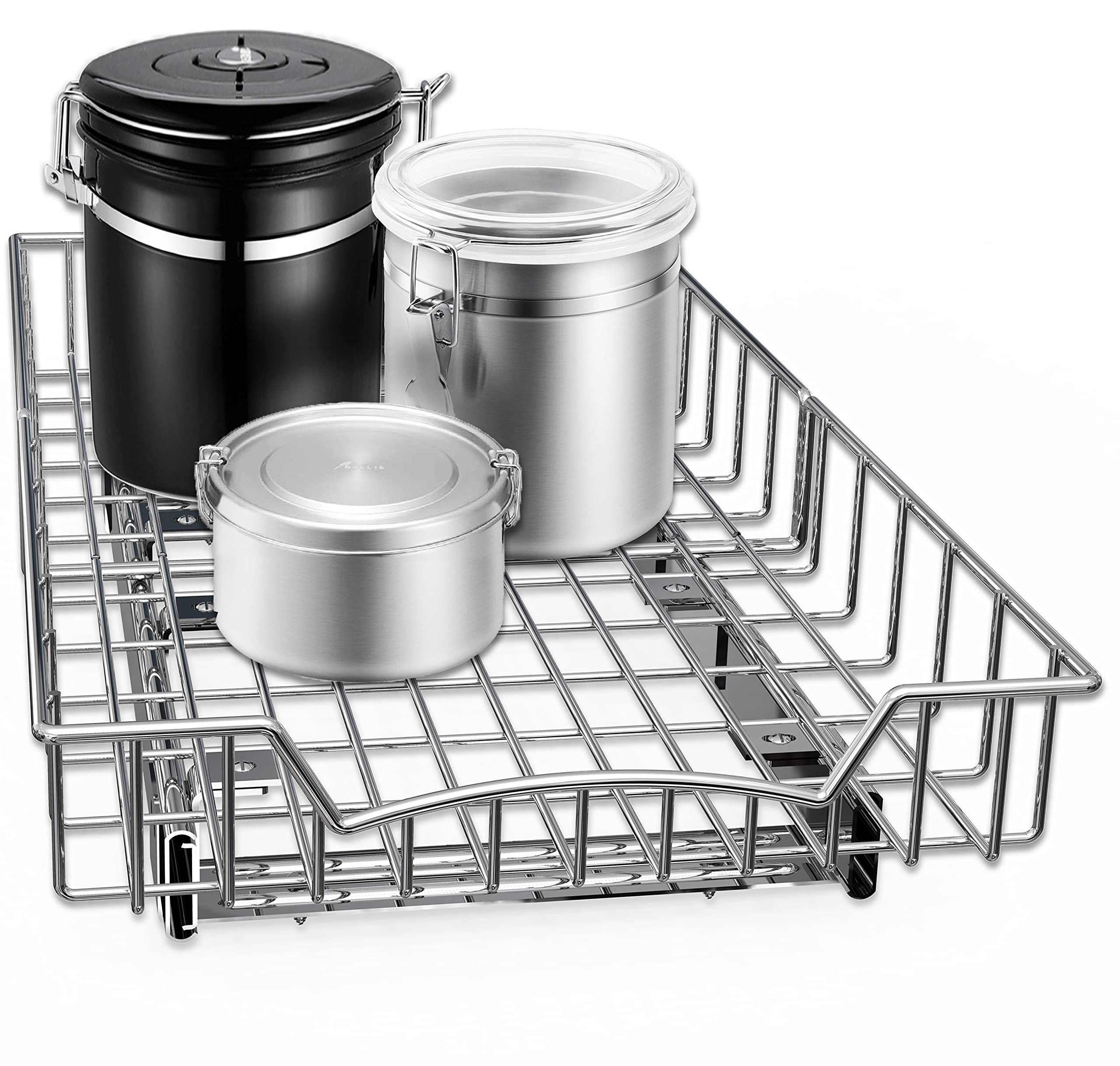 Under Cabinet Pull-Out Sliding Shelf Drawer – Heavy-Duty Ball-Bearing Organizer (21” x 11”)