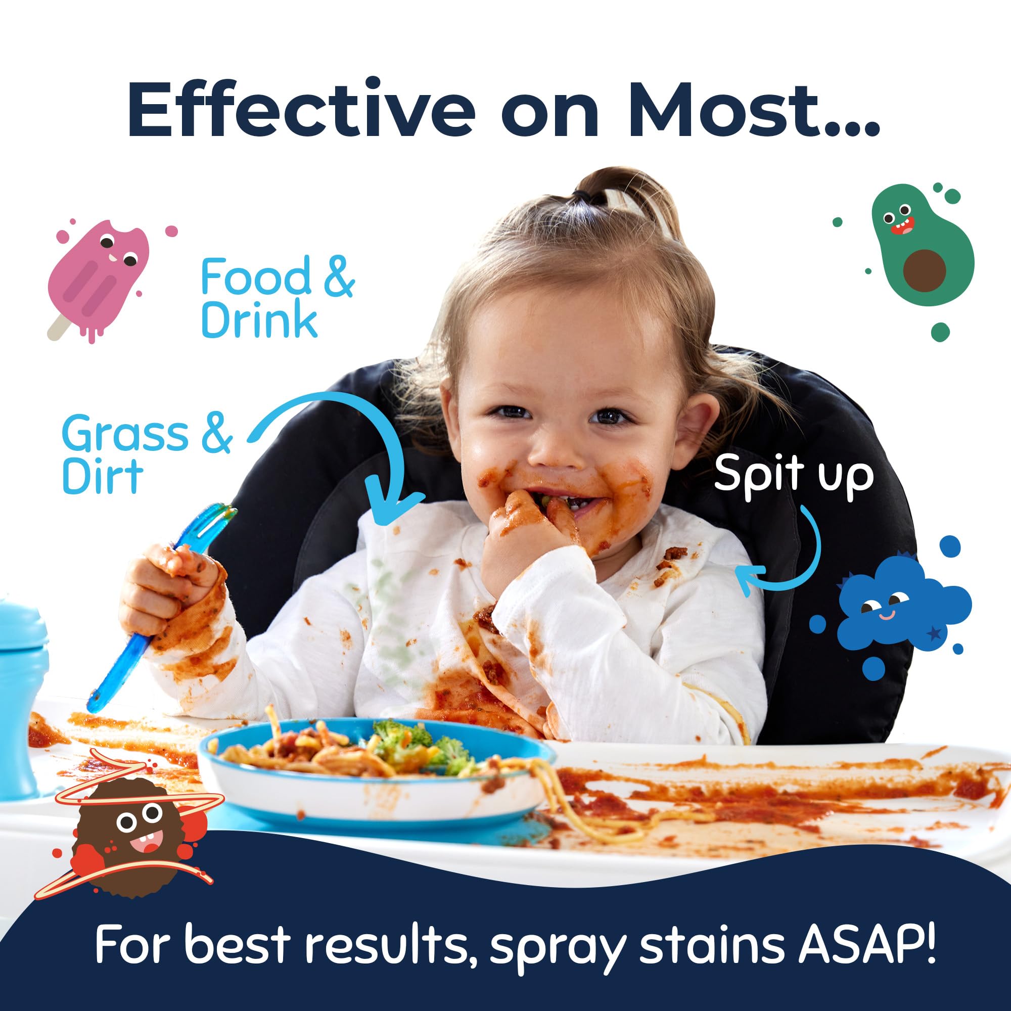 Miss Mouth’s Messy Eater Stain Remover Spray – Fast Acting Laundry Stain Cleaner for Baby Clothes & Fabrics