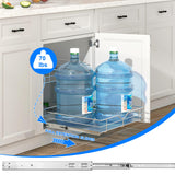 2-Tier Pull-Out Kitchen Cabinet Organizer with Soft-Close Slides – Heavy-Duty Pantry Drawer Shelf with Non-Slip Liner