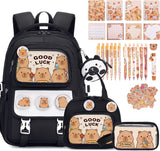 Brown Capybara 30-Piece Backpack and School Set