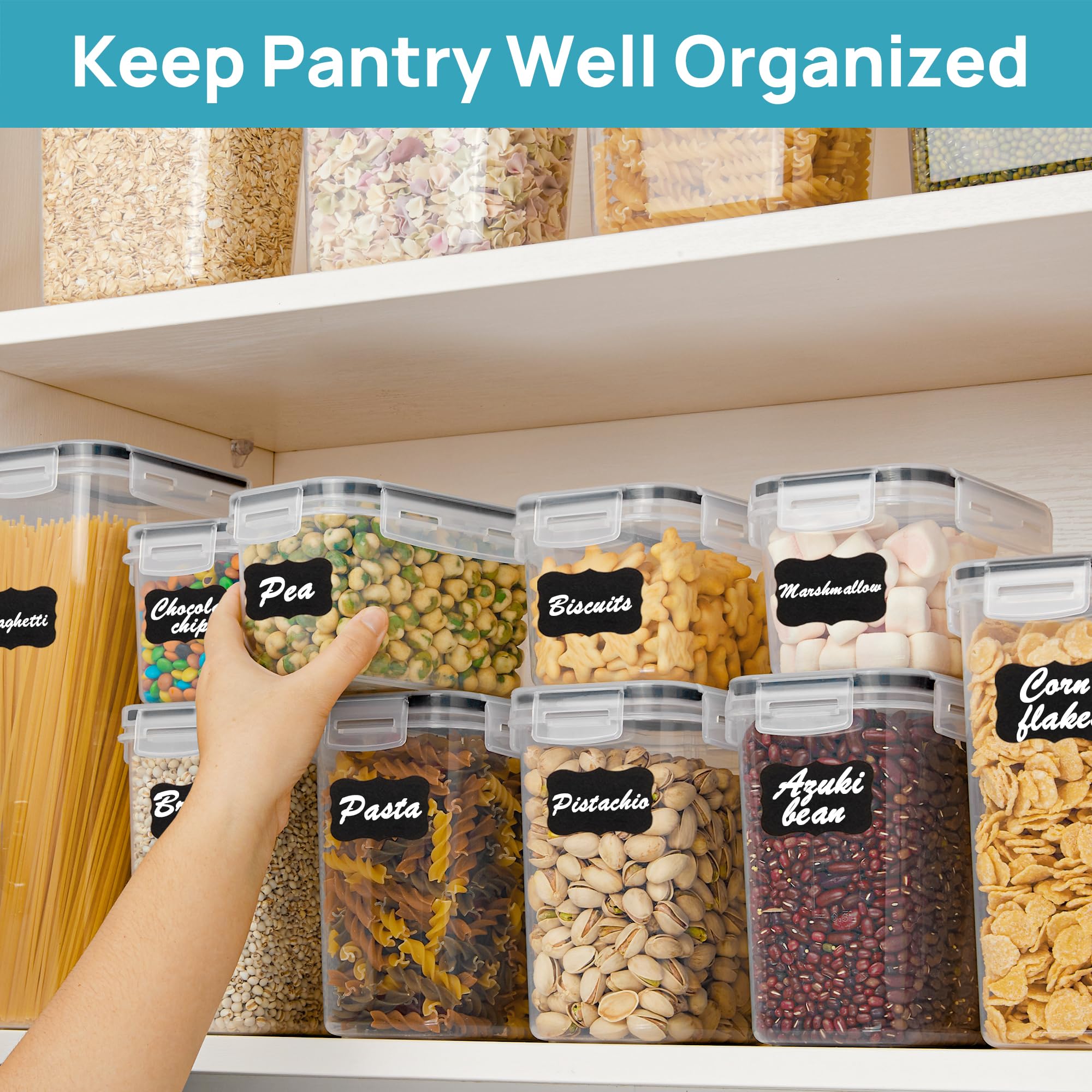 Vtopmart Airtight Food Storage Containers Set – 24 Piece Stackable Pantry Canisters with Lids & Labels