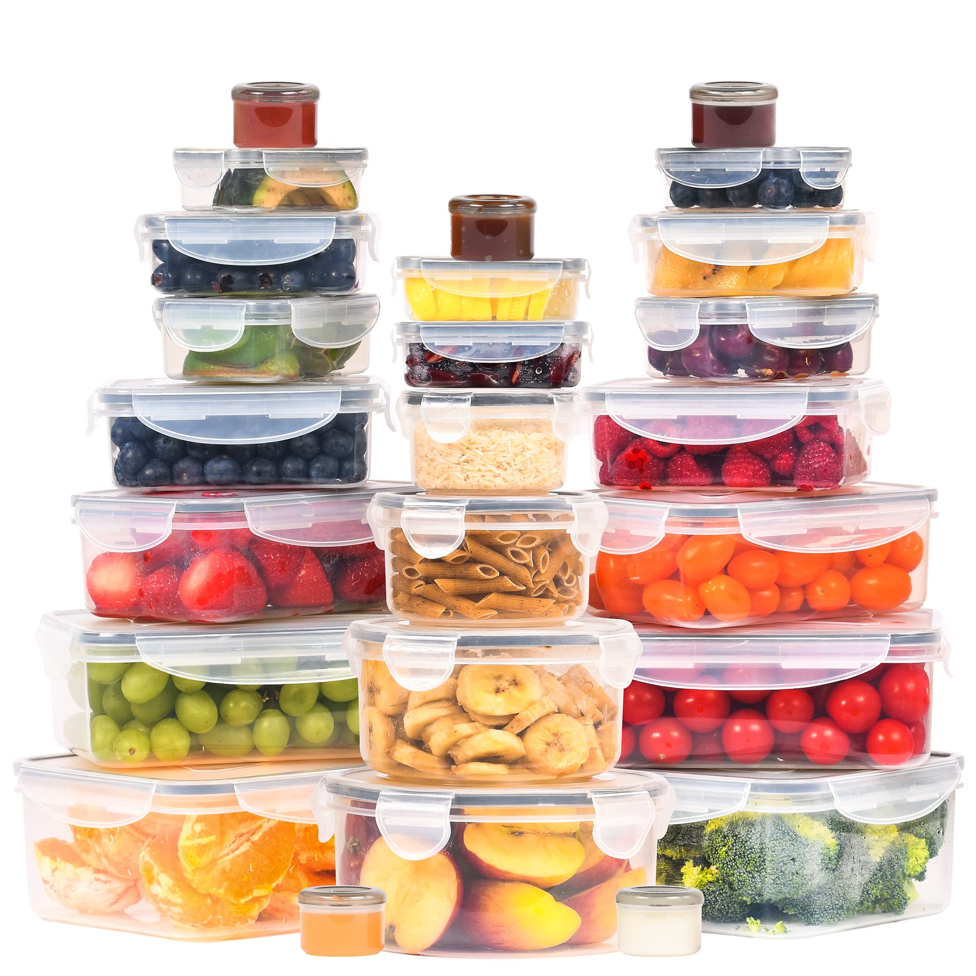 50-Piece Airtight Food Storage Containers Set – Leakproof Stackable Meal Prep Containers with Lids-