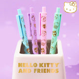 4-Piece Kawaii Character Retractable Ballpoint Pen Set