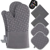 Heat Resistant Oven Mitts & Pot Holders Set – 6-Piece Non-Slip Kitchen Protection Kit