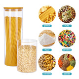 7-Piece Glass Food Storage Jar Set with Bamboo Lids – Multi-Size Airtight Canisters for Pantry Organization