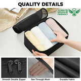 Travel Packing Cubes Organizer Set for Suitcase – Lightweight Luggage Storage Bags with Mesh Panel for Organized Travel (Black)