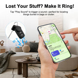 Apple Find My Compatible Bluetooth Tracker Tags 4 Pack with Loud Sound Alert, Water-Resistant Design & Replaceable Battery – Black