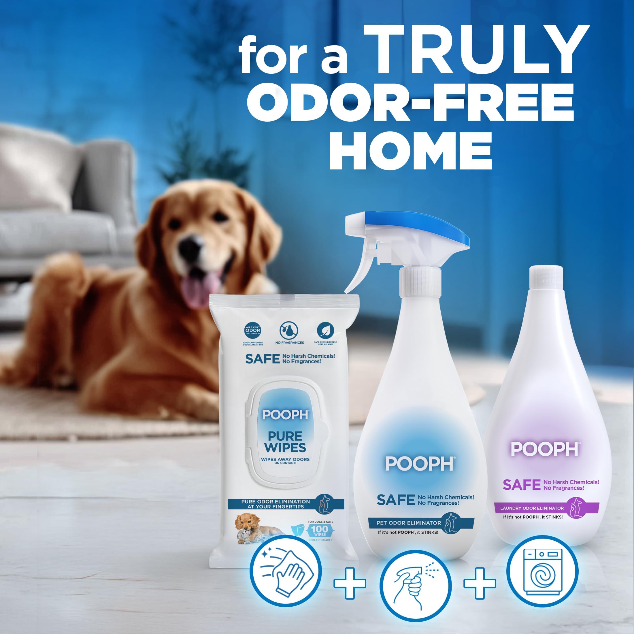 Fragrance-Free Pet Odor Eliminator Spray for Urine, Feces, and Organic Odors – Safe Multi-Surface Odor Neutralizer for Home and Pet Areas