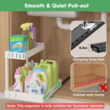 REALINN Expandable Under Sink Organizer 2-Pack – Adjustable Height Pull-Out Cabinet Storage for Kitchen & Bathroom