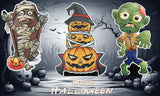 12-Pack Large Halloween Character Wall Cutouts – Mummy, Witch, Vampire, Zombie & Pumpkin Decorations