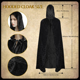 Black Medieval Knight Costume Set – Hooded Cloak, Armor, Belt & Potion Bottle for Halloween ⚔️🖤