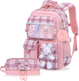 3-Piece Girls School Backpack Set with Lunch Bag